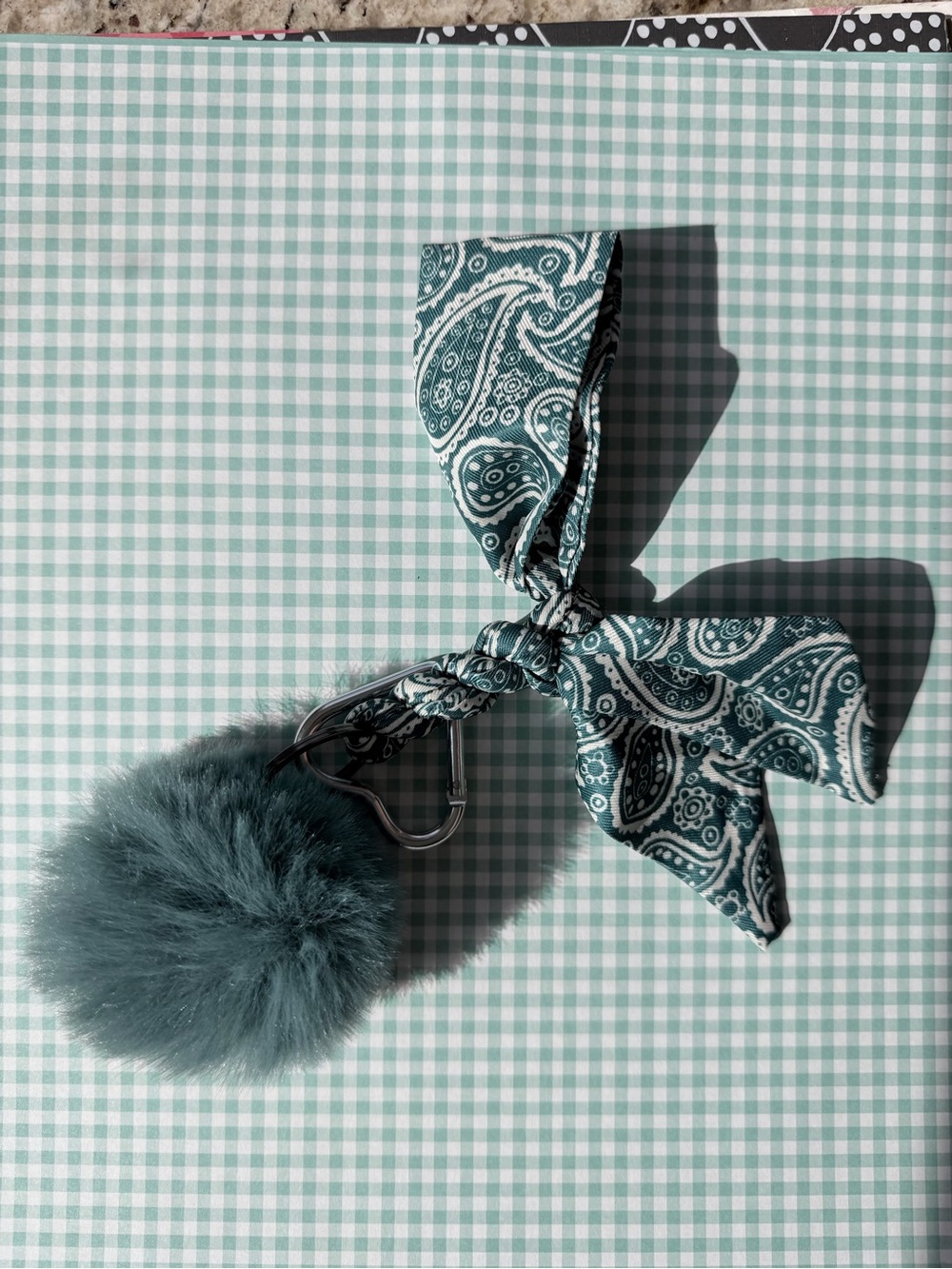 Teal Paisley Bag Charm